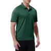 imageTBMPOY Mens Polo Shirts with Pocket Short Sleeve Quick Dry Casual Sports Outdoor Golf ShirtDark Green