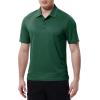 imageTBMPOY Mens Polo Shirts with Pocket Short Sleeve Quick Dry Casual Sports Outdoor Golf ShirtDark Green