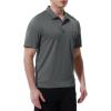imageTBMPOY Mens Polo Shirts with Pocket Short Sleeve Quick Dry Casual Sports Outdoor Golf ShirtDark Grey