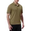 imageTBMPOY Mens Polo Shirts with Pocket Short Sleeve Quick Dry Casual Sports Outdoor Golf ShirtGreenish Brown