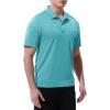 imageTBMPOY Mens Polo Shirts with Pocket Short Sleeve Quick Dry Casual Sports Outdoor Golf ShirtIce Blue