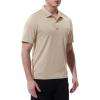 imageTBMPOY Mens Polo Shirts with Pocket Short Sleeve Quick Dry Casual Sports Outdoor Golf ShirtKhaki