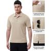 imageTBMPOY Mens Polo Shirts with Pocket Short Sleeve Quick Dry Casual Sports Outdoor Golf ShirtKhaki