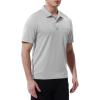 imageTBMPOY Mens Polo Shirts with Pocket Short Sleeve Quick Dry Casual Sports Outdoor Golf ShirtLight Grey