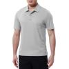 imageTBMPOY Mens Polo Shirts with Pocket Short Sleeve Quick Dry Casual Sports Outdoor Golf ShirtLight Grey
