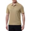 imageTBMPOY Mens Polo Shirts with Pocket Short Sleeve Quick Dry Casual Sports Outdoor Golf ShirtLight Tan
