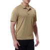 imageTBMPOY Mens Polo Shirts with Pocket Short Sleeve Quick Dry Casual Sports Outdoor Golf ShirtLight Tan