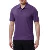 imageTBMPOY Mens Polo Shirts with Pocket Short Sleeve Quick Dry Casual Sports Outdoor Golf ShirtPurple