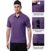 imageTBMPOY Mens Polo Shirts with Pocket Short Sleeve Quick Dry Casual Sports Outdoor Golf ShirtPurple