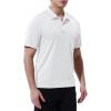 imageTBMPOY Mens Polo Shirts with Pocket Short Sleeve Quick Dry Casual Sports Outdoor Golf ShirtWhite