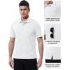 imageTBMPOY Mens Polo Shirts with Pocket Short Sleeve Quick Dry Casual Sports Outdoor Golf ShirtWhite