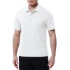 imageTBMPOY Mens Polo Shirts with Pocket Short Sleeve Quick Dry Casual Sports Outdoor Golf ShirtWhite