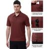 imageTBMPOY Mens Polo Shirts with Pocket Short Sleeve Quick Dry Casual Sports Outdoor Golf ShirtWine Red