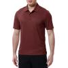 imageTBMPOY Mens Polo Shirts with Pocket Short Sleeve Quick Dry Casual Sports Outdoor Golf ShirtWine Red