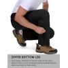 imageTBMPOY Mens Ski Snow Pants Waterproof Fleece Lined Insulated Softshell Snowboard Hiking Outdoor Zippers Bottom Leg1black
