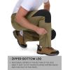 imageTBMPOY Mens Ski Snow Pants Waterproof Fleece Lined Insulated Softshell Snowboard Hiking Outdoor Zippers Bottom Leg3khaki