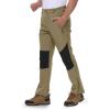 imageTBMPOY Mens Ski Snow Pants Waterproof Fleece Lined Insulated Softshell Snowboard Hiking Outdoor Zippers Bottom Leg3khaki