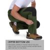 imageTBMPOY Mens Ski Snow Pants Waterproof Fleece Lined Insulated Softshell Snowboard Hiking Outdoor Zippers Bottom Leg5green