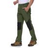 imageTBMPOY Mens Ski Snow Pants Waterproof Fleece Lined Insulated Softshell Snowboard Hiking Outdoor Zippers Bottom Leg5green