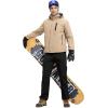 imageTBMPOY Mens Snow Pants Fleece Lined Hiking Winter Waterproof Softshell Ski Outdoor Insulated Climbing Pants Zipper PocketsBlack