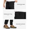 imageTBMPOY Mens Snow Pants Fleece Lined Hiking Winter Waterproof Softshell Ski Outdoor Insulated Climbing Pants Zipper PocketsBlack