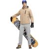 imageTBMPOY Mens Snow Pants Fleece Lined Hiking Winter Waterproof Softshell Ski Outdoor Insulated Climbing Pants Zipper PocketsLight Gray