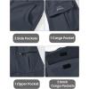 imageTBMPOY Mens Snow Ski Fleece Lined Hiking Pants Waterproof Winter Snowboard Warm Outdoor Insulated Pants WindproofGrey