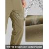 imageTBMPOY Mens Snow Ski Fleece Lined Hiking Pants Waterproof Winter Snowboard Warm Outdoor Insulated Pants WindproofKhaki