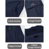 imageTBMPOY Mens Snow Ski Fleece Lined Hiking Pants Waterproof Winter Snowboard Warm Outdoor Insulated Pants WindproofNavy