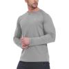 imageTBMPOY Mens Sun Protection Hiking Shirts Long Sleeve Water UPF 50 SPF UV Shirts Lightweight Fishing Hiking Swimming10light Grey