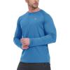 imageTBMPOY Mens Sun Protection Hiking Shirts Long Sleeve Water UPF 50 SPF UV Shirts Lightweight Fishing Hiking Swimming11medium Blue