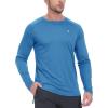 imageTBMPOY Mens Sun Protection Hiking Shirts Long Sleeve Water UPF 50 SPF UV Shirts Lightweight Fishing Hiking Swimming11medium Blue