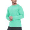 imageTBMPOY Mens Sun Protection Hiking Shirts Long Sleeve Water UPF 50 SPF UV Shirts Lightweight Fishing Hiking Swimming12mint Green