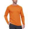 imageTBMPOY Mens Sun Protection Hiking Shirts Long Sleeve Water UPF 50 SPF UV Shirts Lightweight Fishing Hiking Swimming15orange