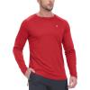 imageTBMPOY Mens Sun Protection Hiking Shirts Long Sleeve Water UPF 50 SPF UV Shirts Lightweight Fishing Hiking Swimming9red