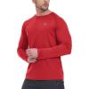 imageTBMPOY Mens Sun Protection Hiking Shirts Long Sleeve Water UPF 50 SPF UV Shirts Lightweight Fishing Hiking Swimming9red