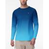 imageTBMPOY Mens Sun Protection Hiking Shirts Long Sleeve Water UPF 50 SPF UV Shirts Lightweight Fishing Hiking SwimmingLake Blue Gradient