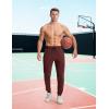 imageTBMPOY Mens Sweatpants with Zipper Pockets Lightweight Joggers Slim Fit Athletic Pants for Track Running WorkoutWine Red