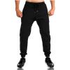 imageTBMPOY Mens Tapered Running Jogger Athletic Pants Gym Training Pants Black L