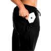 imageTBMPOY Mens Tapered Running Jogger Athletic Pants Gym Training Pants Black L