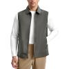 imageTBMPOY Mens Vest Casual Lightweight Thin Utility 3 Zip Pockets Stylish Sleeveless Jackets Summer Fall Golf Travel BusinessDeep Grey