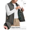 imageTBMPOY Mens Vest Casual Lightweight Thin Utility 3 Zip Pockets Stylish Sleeveless Jackets Summer Fall Golf Travel BusinessDeep Grey