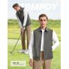imageTBMPOY Mens Vest Casual Lightweight Thin Utility 3 Zip Pockets Stylish Sleeveless Jackets Summer Fall Golf Travel BusinessDeep Grey