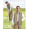 imageTBMPOY Mens Vest Casual Lightweight Thin Utility 3 Zip Pockets Stylish Sleeveless Jackets Summer Fall Golf Travel BusinessKhaki