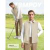 imageTBMPOY Mens Vest Casual Lightweight Thin Utility 3 Zip Pockets Stylish Sleeveless Jackets Summer Fall Golf Travel BusinessLight Khaki