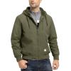 imageTBMPOY Mens Winter Jackets Hooded Work Cotton FLeece Lined Duck Coats Flannel Active Workwear CoatArmy Green