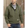 imageTBMPOY Mens Winter Jackets Hooded Work Cotton FLeece Lined Duck Coats Flannel Active Workwear CoatArmy Green