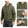 imageTBMPOY Mens Winter Jackets Hooded Work Cotton FLeece Lined Duck Coats Flannel Active Workwear CoatArmy Green