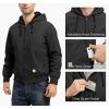 imageTBMPOY Mens Winter Jackets Hooded Work Cotton FLeece Lined Duck Coats Flannel Active Workwear CoatBlack