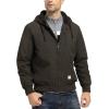 imageTBMPOY Mens Winter Jackets Hooded Work Cotton FLeece Lined Duck Coats Flannel Active Workwear CoatBrown